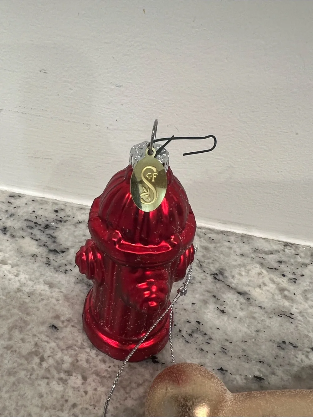 Silvestri Gold 'Bow Wow' Dog Bone Ornament & Red Fire Hydrant Ornaments